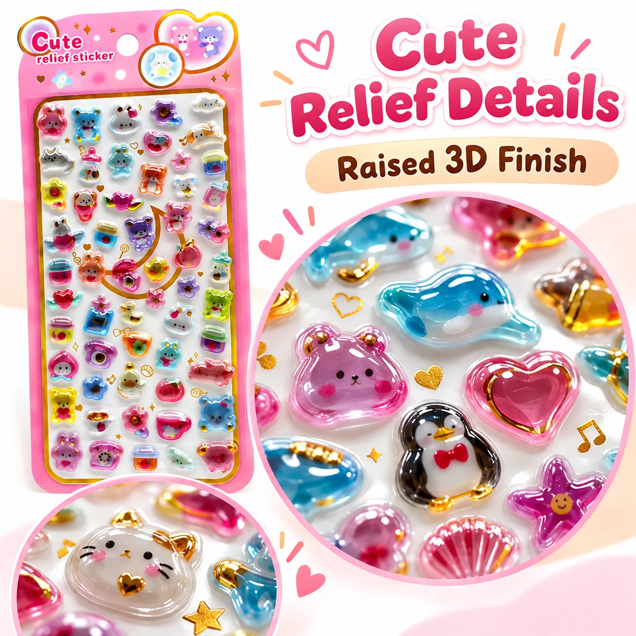 SY-1159 3D Embossed Stickers