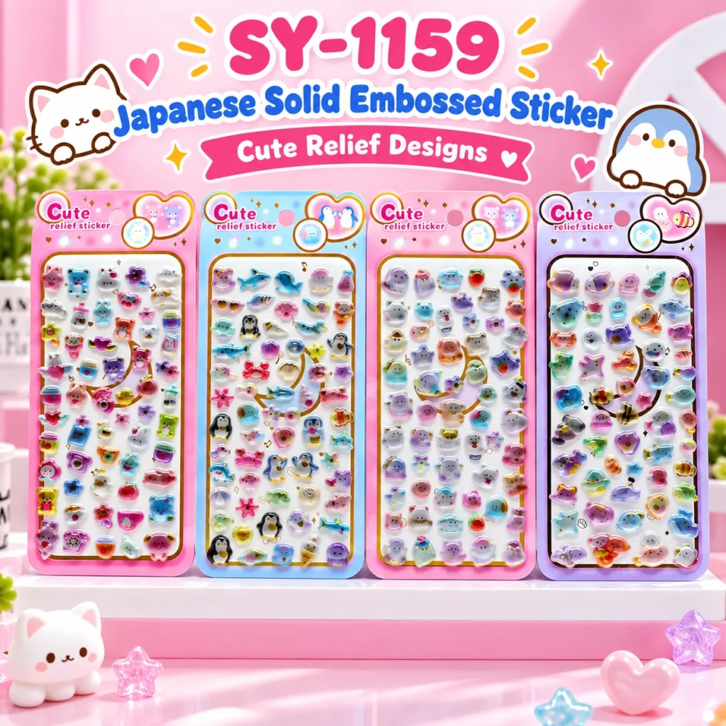 SY-1159 Japanese-Style Solid Embossed Stickers