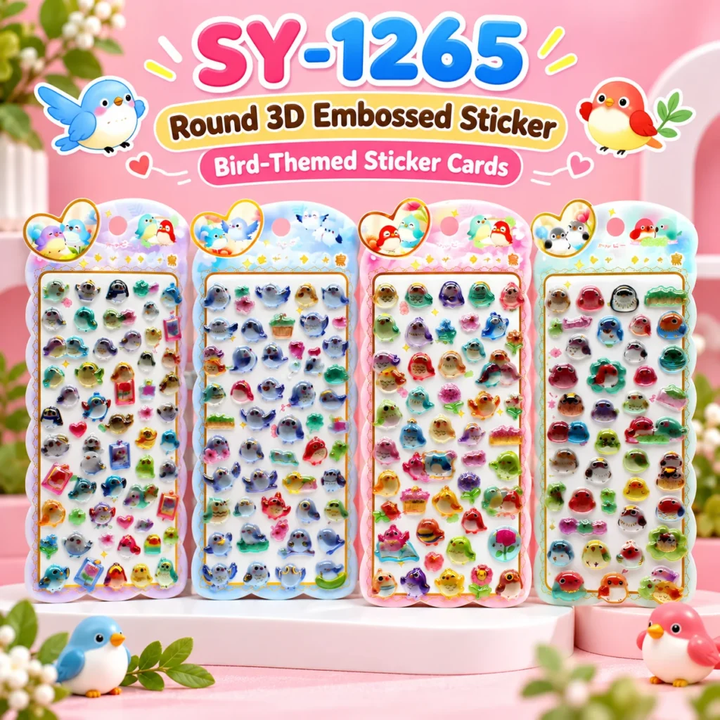 SY-1265 Round Dome 3D Embossed Stickers