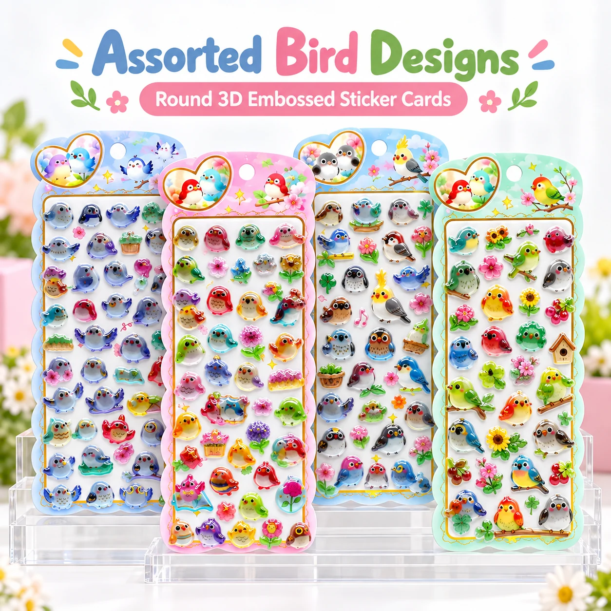 SY-1265 Round Dome 3D Embossed Stickers