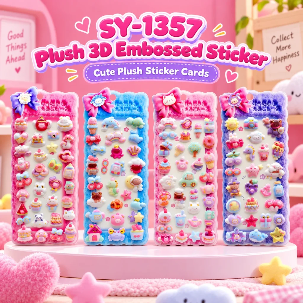 SY-1357 Fluffy 3D Embossed Stickers