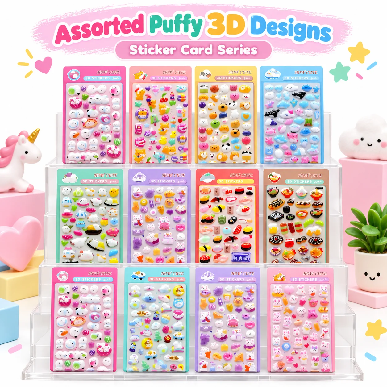 SZ-508 3D Embossed Stickers