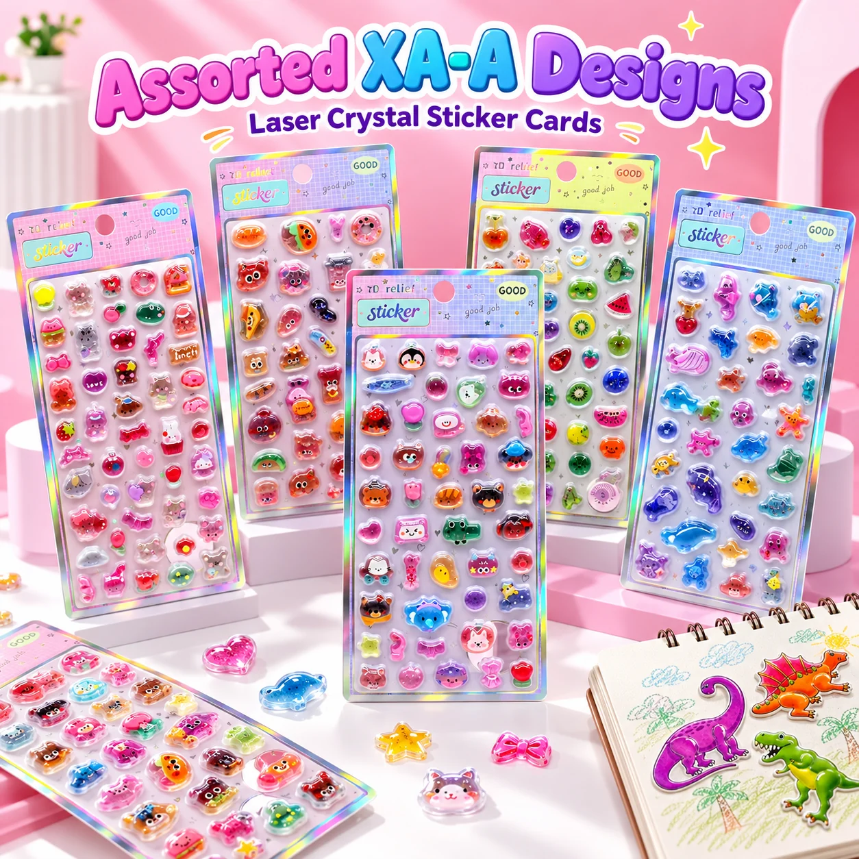 XA-A Solid 3D Embossed Stickers