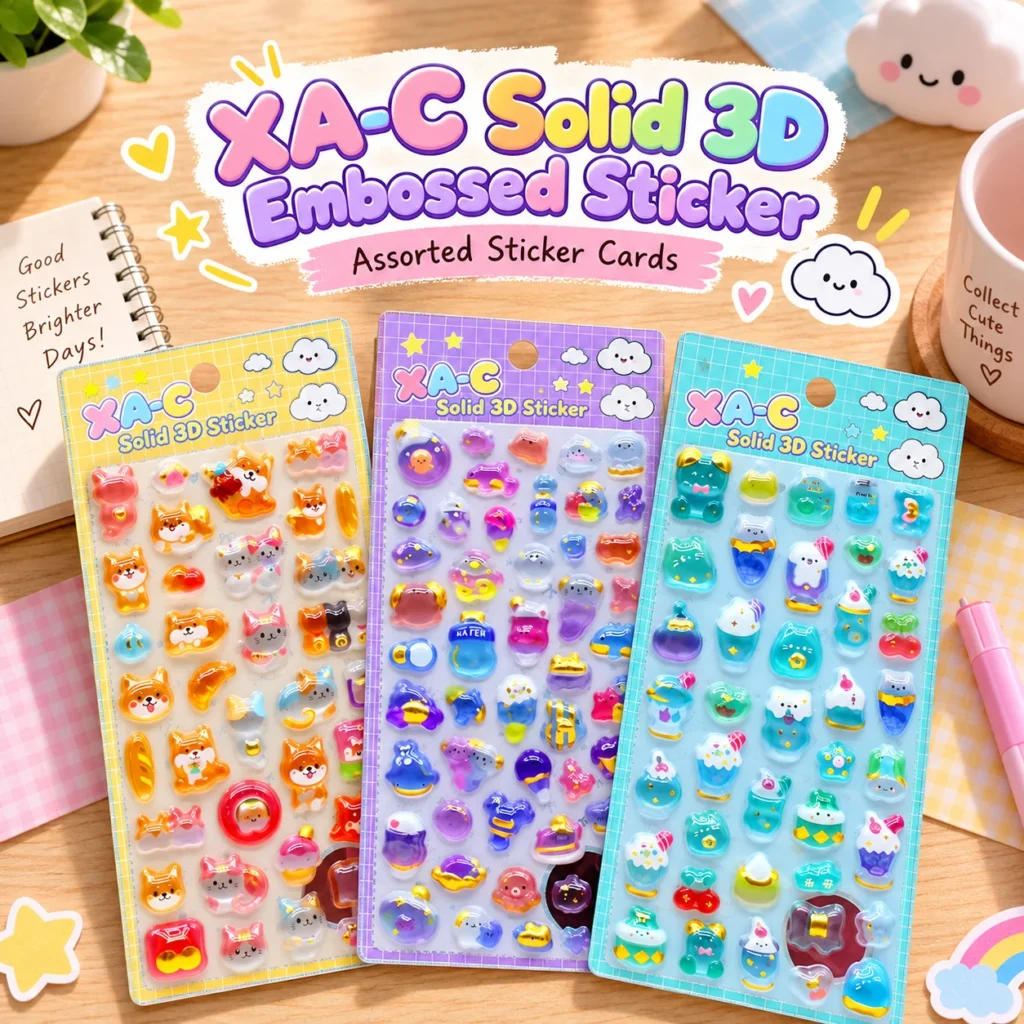 XA-C Solid 3D Embossed Stickers