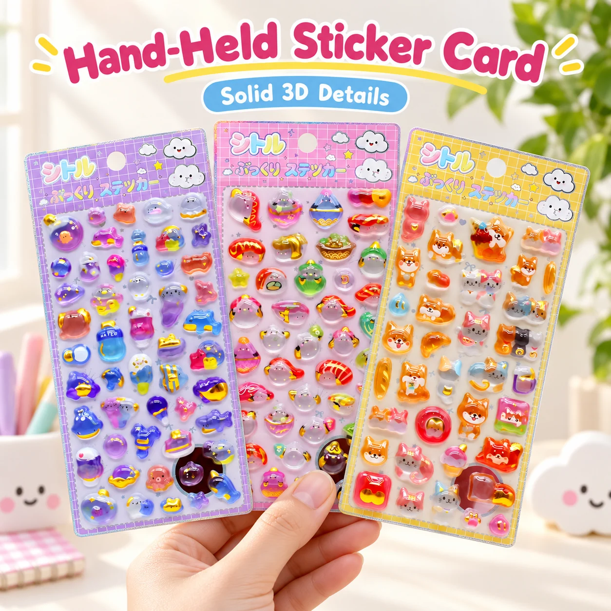 XA-C Solid 3D Embossed Stickers