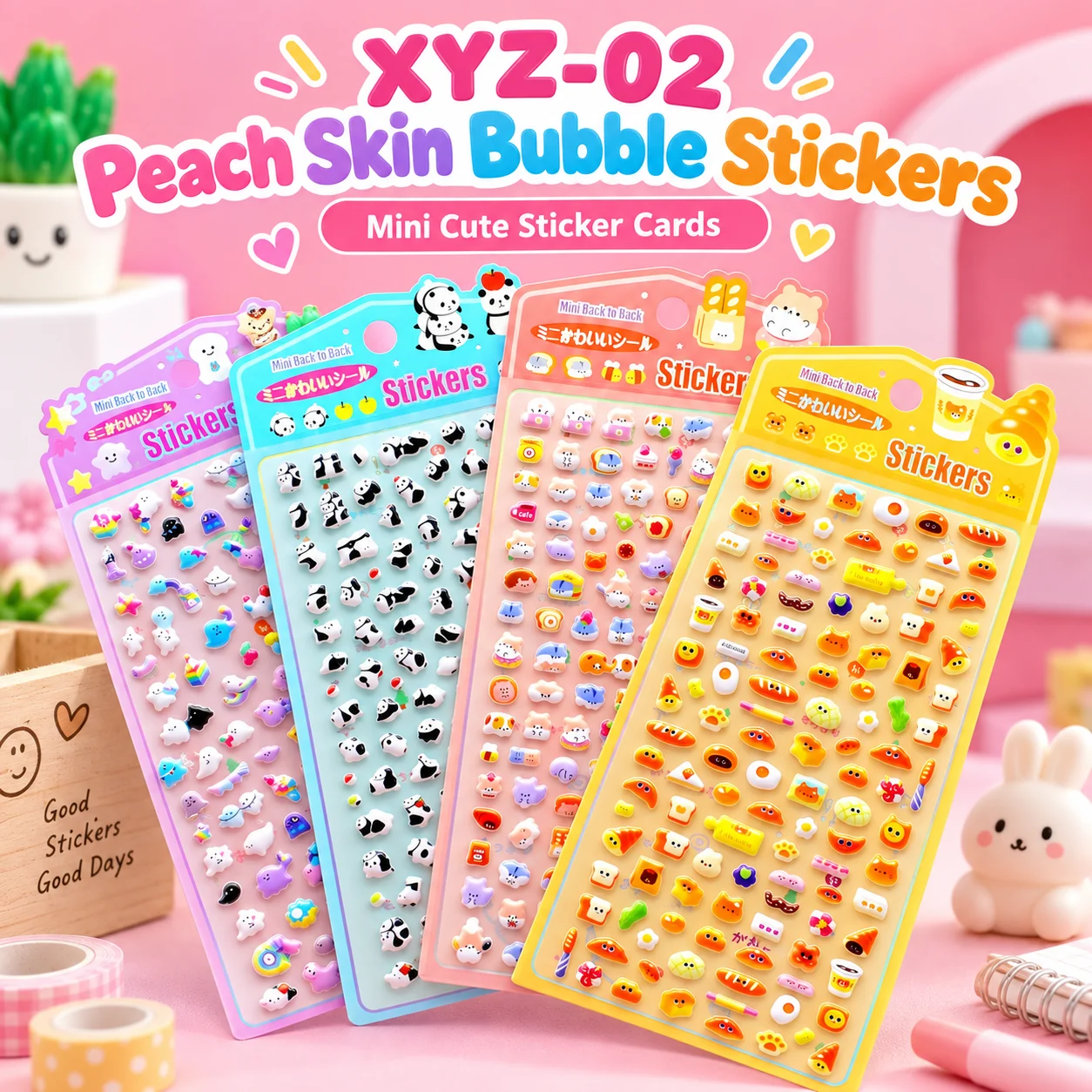 XYZ-02 Peach Skin Bubble Stickers