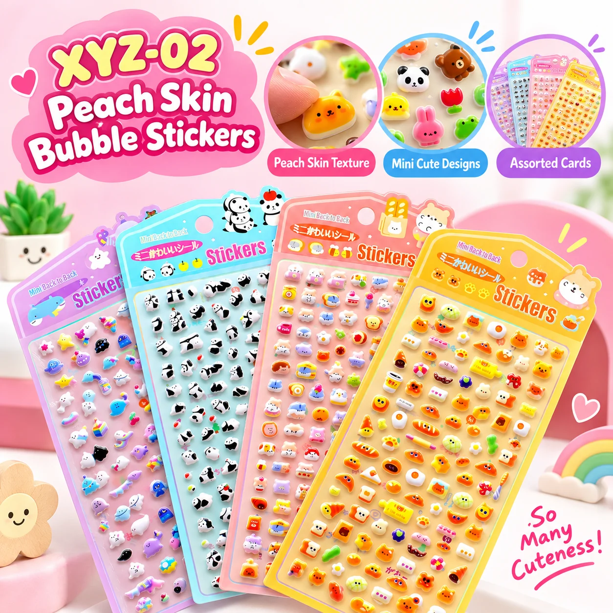 XYZ-02 Peach Skin Bubble Stickers