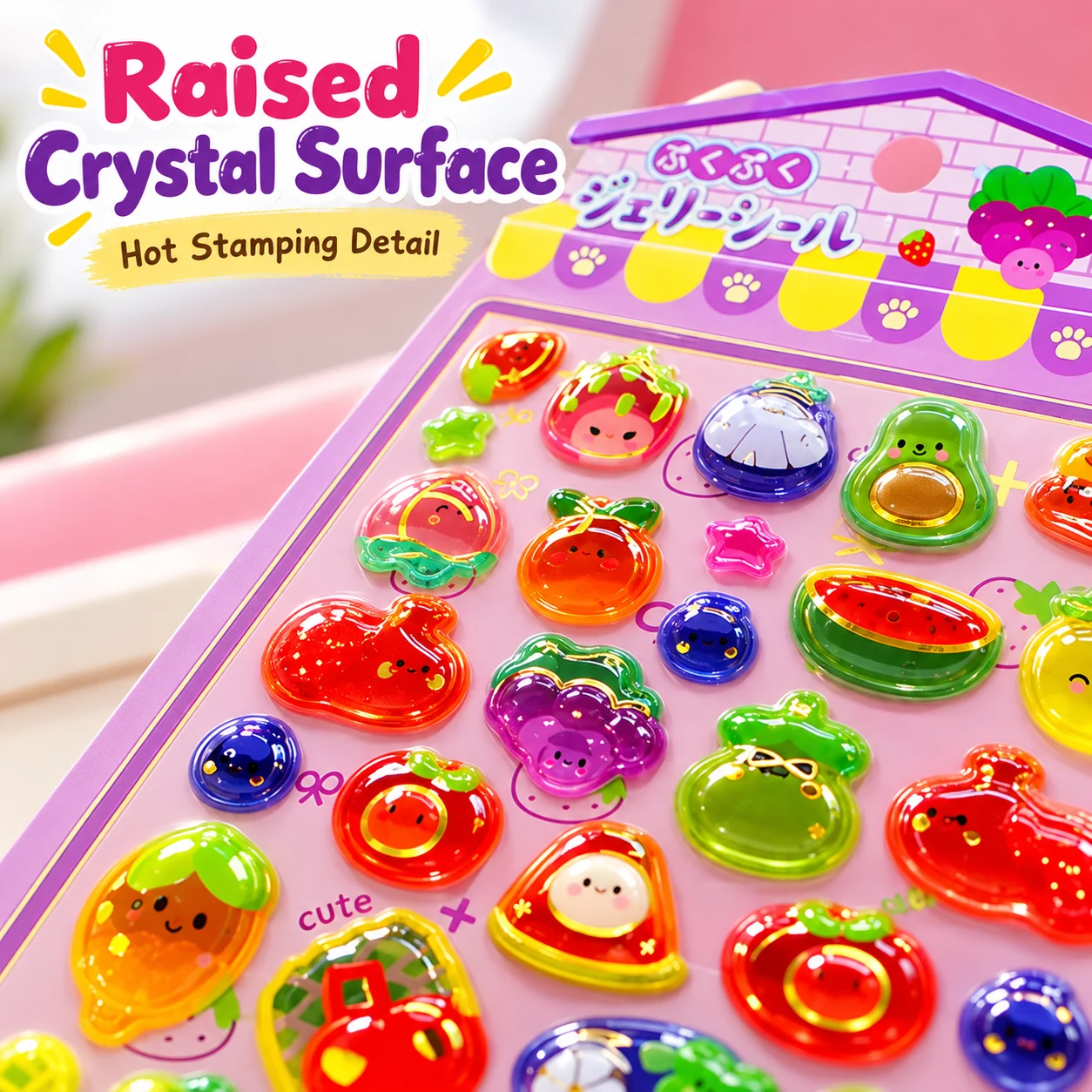 XYZ-A Hot Stamping Embossed Stickers (12 designs)