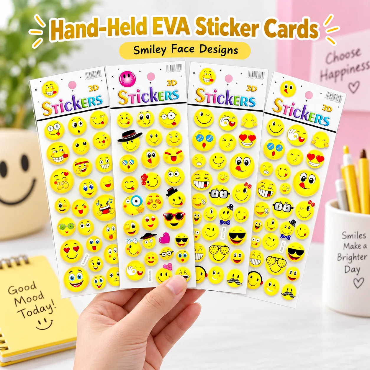 YXC Gold Stamping Smiley Face EVA Stickers