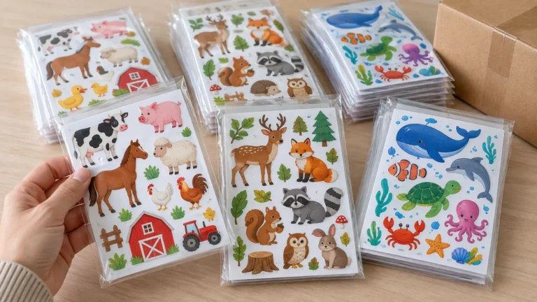 Animal stickers bulk assortment of farm woodland ocean and pet themed retail packs