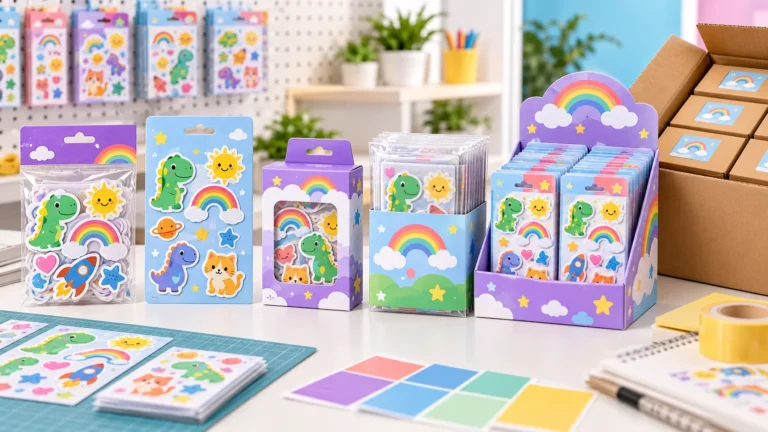 Sticker packaging options for wholesale retail display